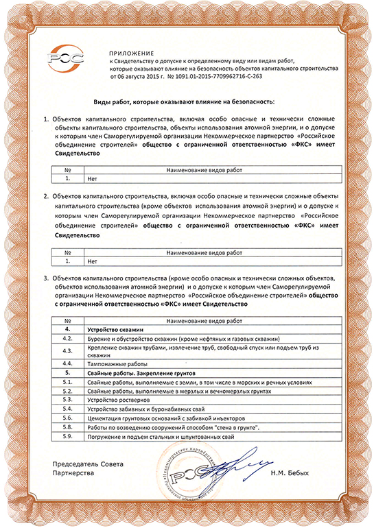 Свидетельство СРО ООО «ФКС-Чита»